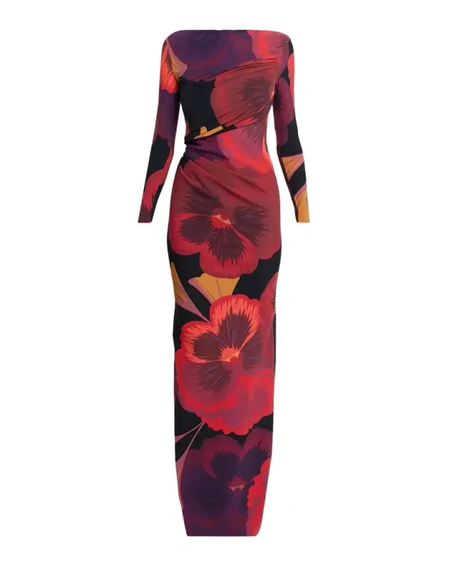 Chiara Boni La Petite Robe Soleo Floral-Print Column Gown