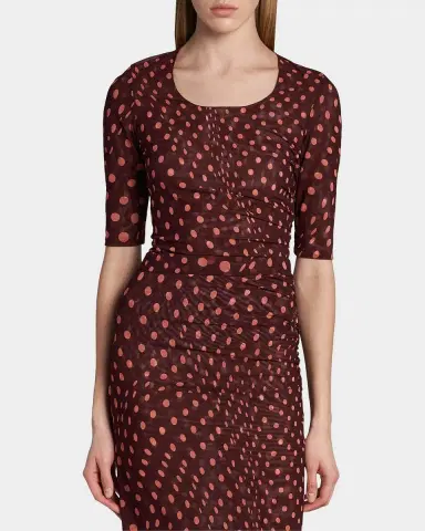 Stella McCartney Polka Dot Mesh Elbow-Sleeve Top | Thumbnail 3 Stella McCartney Polka Dot Mesh Elbow-Sleeve Top | Thumbnail 3