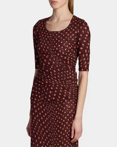 Stella McCartney Polka Dot Mesh Elbow-Sleeve Top | Thumbnail 5 Stella McCartney Polka Dot Mesh Elbow-Sleeve Top | Thumbnail 5
