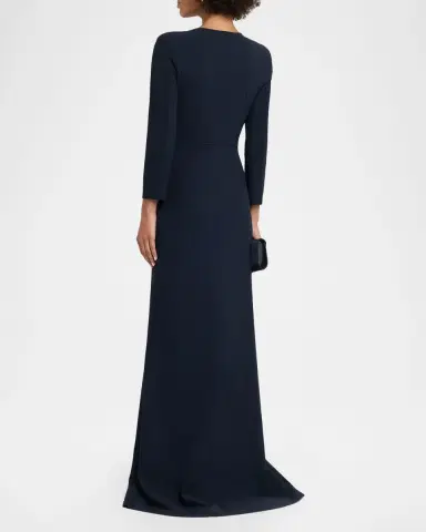 Chiara Boni La Petite Robe Wiesa Faux Pearl-Embellished Column Gown | Thumbnail 3 Chiara Boni La Petite Robe Wiesa Faux Pearl-Embellished Column Gown | Thumbnail 3