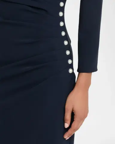 Chiara Boni La Petite Robe Wiesa Faux Pearl-Embellished Column Gown | Thumbnail 5 Chiara Boni La Petite Robe Wiesa Faux Pearl-Embellished Column Gown | Thumbnail 5