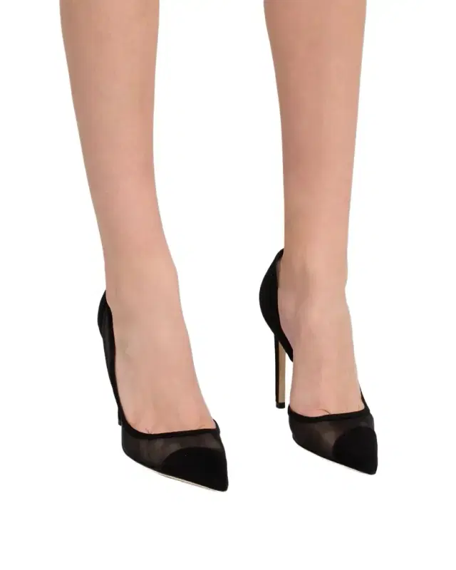 Jimmy Choo Brigitte 100mm Mesh & Suede d 'Orsay Pumps