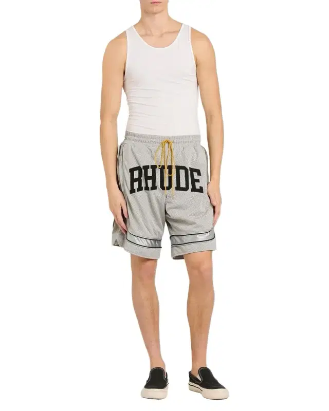 Men 's Baggy Mesh Collegiate Logo Drawstring Shorts