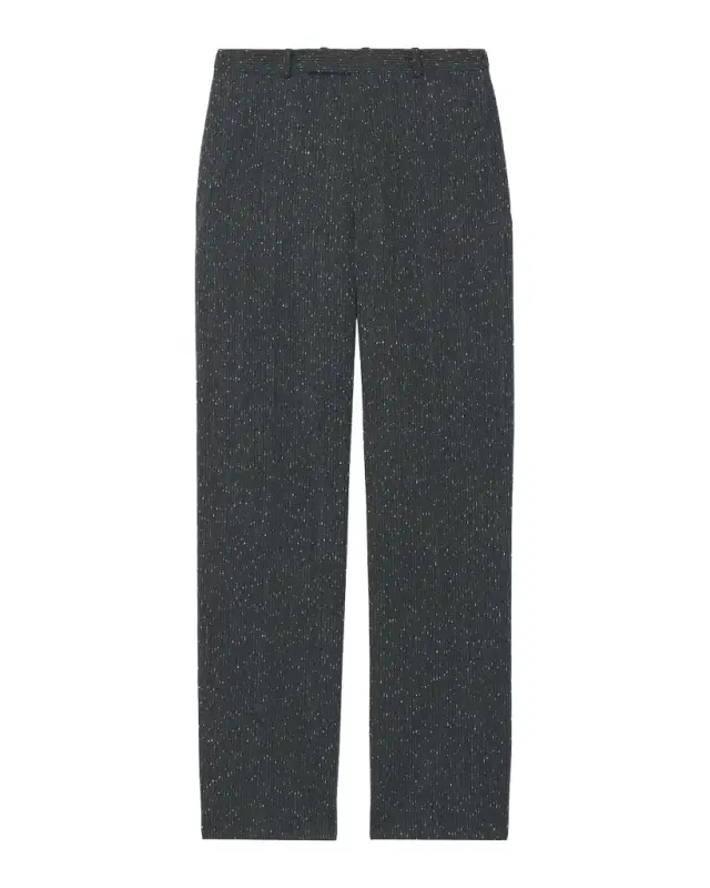 McQueen Men 's Flecked Pinstripe Tailored Trousers