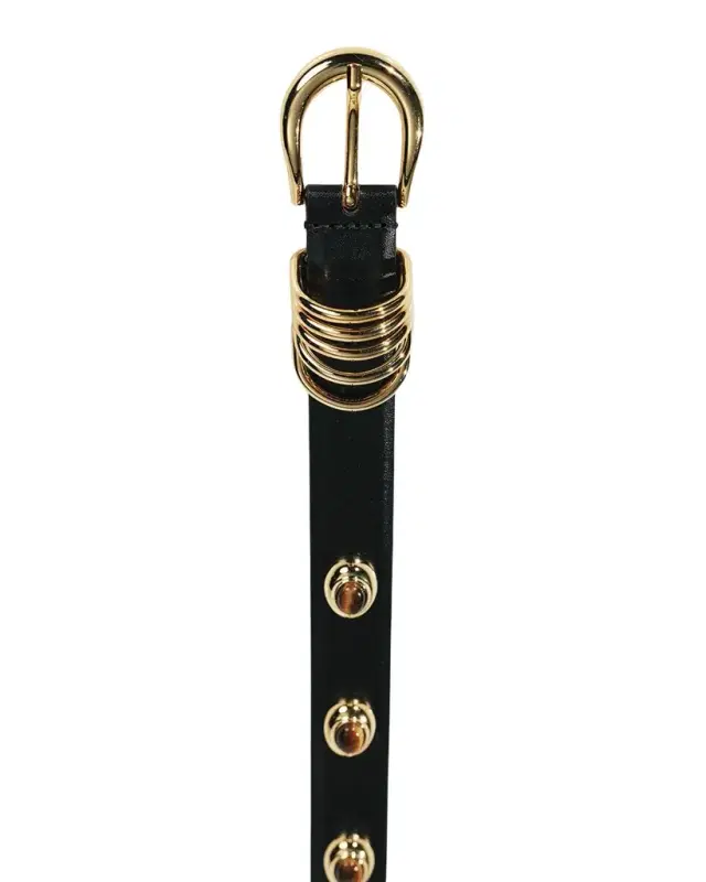 Dehanche Hollyhock Stone Tiger 's Eye & 24K Gold-Plated Leather Belt
