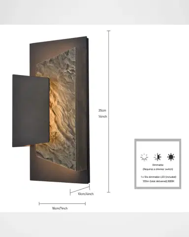 Arabela Lighting Meld 14" Outdoor LED Wall Sconce | Thumbnail 6 Arabela Lighting Meld 14" Outdoor LED Wall Sconce | Thumbnail 6