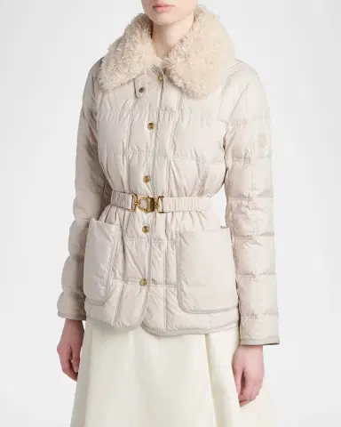 Moncler Cygnes Belted Short Down Jacket | Thumbnail 4 Moncler Cygnes Belted Short Down Jacket | Thumbnail 4