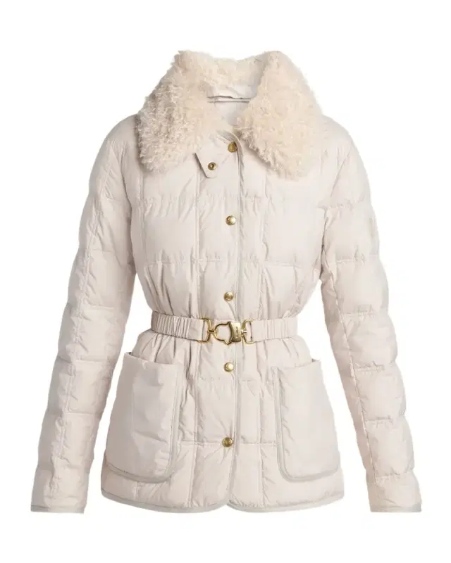 Moncler Cygnes Belted Short Down Jacket