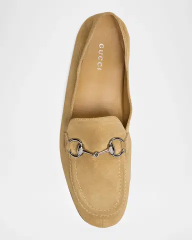 Gucci Jordaan Soft Suede Loafers with Horsebit | Thumbnail 4 Gucci Jordaan Soft Suede Loafers with Horsebit | Thumbnail 4