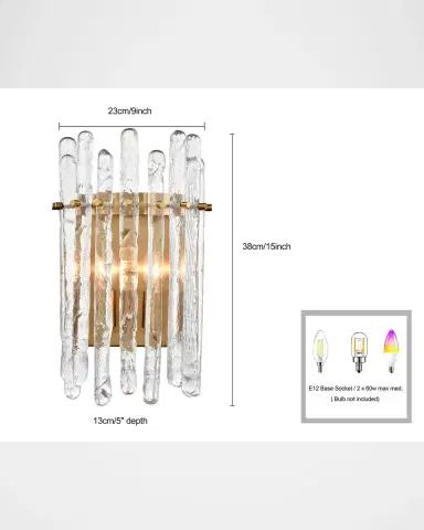 Arabela Lighting Icicles 15" 2-Light Wall Sconce | Thumbnail 5 Arabela Lighting Icicles 15" 2-Light Wall Sconce | Thumbnail 5