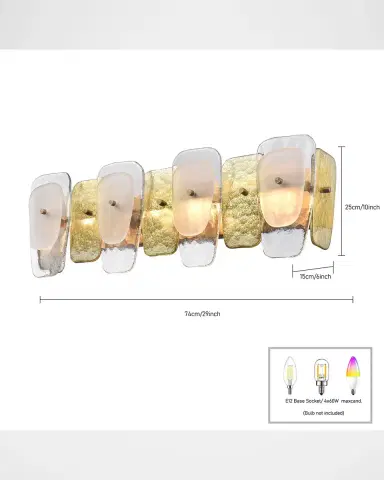 Arabela Lighting Strata 29" 4-Light Vanity Light | Thumbnail 7 Arabela Lighting Strata 29" 4-Light Vanity Light | Thumbnail 7