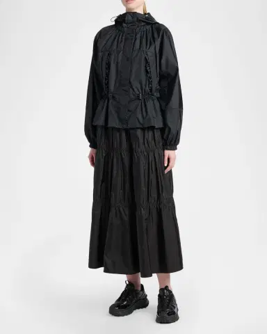 Moncler Tiered Nylon Midi Skirt | Thumbnail 2 Moncler Tiered Nylon Midi Skirt | Thumbnail 2