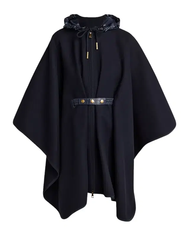 Padded Wool-Blend Cape