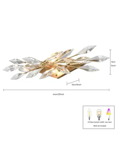 Arabela Lighting Crystal Fusion 25" 4-Light Vanity Light | Thumbnail 6 Arabela Lighting Crystal Fusion 25" 4-Light Vanity Light | Thumbnail 6