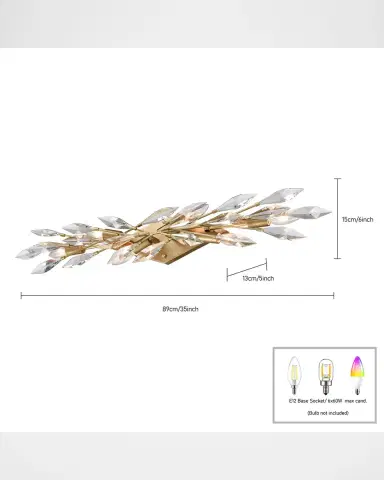 Arabela Lighting Crystal Fusion 35" 6-Light Vanity Light | Thumbnail 7 Arabela Lighting Crystal Fusion 35" 6-Light Vanity Light | Thumbnail 7