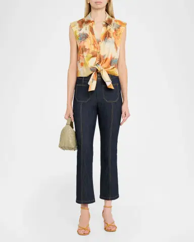 Cinq à Sept Marianna Embellished Watercolor Floral Top | Thumbnail 2