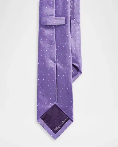 Ralph Lauren Purple Label Men's Pin Dot Peau de Soie Tie | Thumbnail 2 Ralph Lauren Purple Label Men's Pin Dot Peau de Soie Tie | Thumbnail 2
