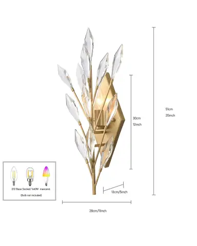 Arabela Lighting Crystal Fusion 20" Wall Sconce | Thumbnail 7 Arabela Lighting Crystal Fusion 20" Wall Sconce | Thumbnail 7