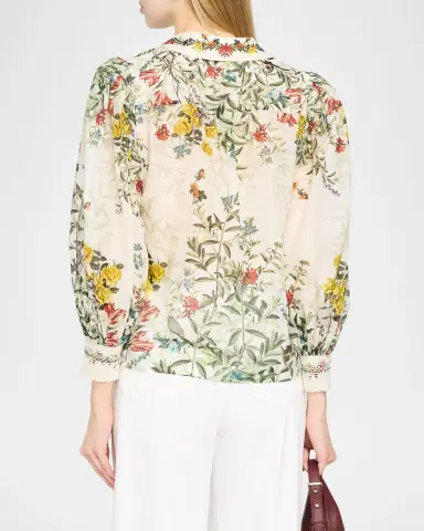 Alice + Olivia Charis Floral Button-Front Blouse | Thumbnail 3 Alice + Olivia Charis Floral Button-Front Blouse | Thumbnail 3