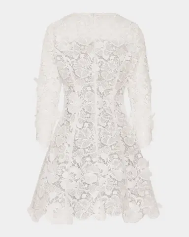 Milly Emmie Lace Fit-&-Flare Mini Dress | Thumbnail 3 Milly Emmie Lace Fit-&-Flare Mini Dress | Thumbnail 3