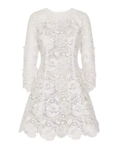 Milly Emmie Lace Fit-&-Flare Mini Dress | Thumbnail 1 Milly Emmie Lace Fit-&-Flare Mini Dress | Thumbnail 1