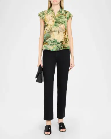 Alice + Olivia Martel Flutter-Sleeve Blouse | Thumbnail 2
