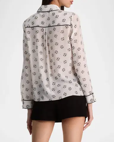 Alice + Olivia Willa Silk Placket Top | Thumbnail 3 Alice + Olivia Willa Silk Placket Top | Thumbnail 3