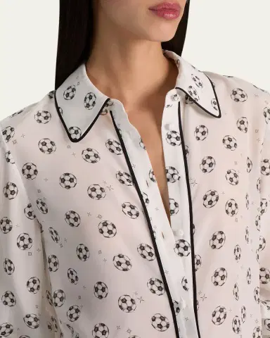 Alice + Olivia Willa Silk Placket Top | Thumbnail 5 Alice + Olivia Willa Silk Placket Top | Thumbnail 5