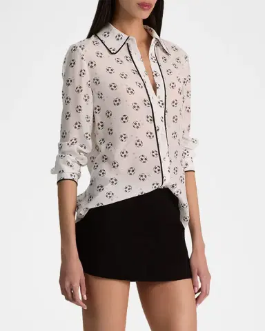 Alice + Olivia Willa Silk Placket Top | Thumbnail 6 Alice + Olivia Willa Silk Placket Top | Thumbnail 6