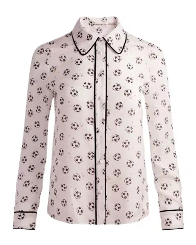 Alice + Olivia Willa Silk Placket Top | Thumbnail 1 Alice + Olivia Willa Silk Placket Top | Thumbnail 1