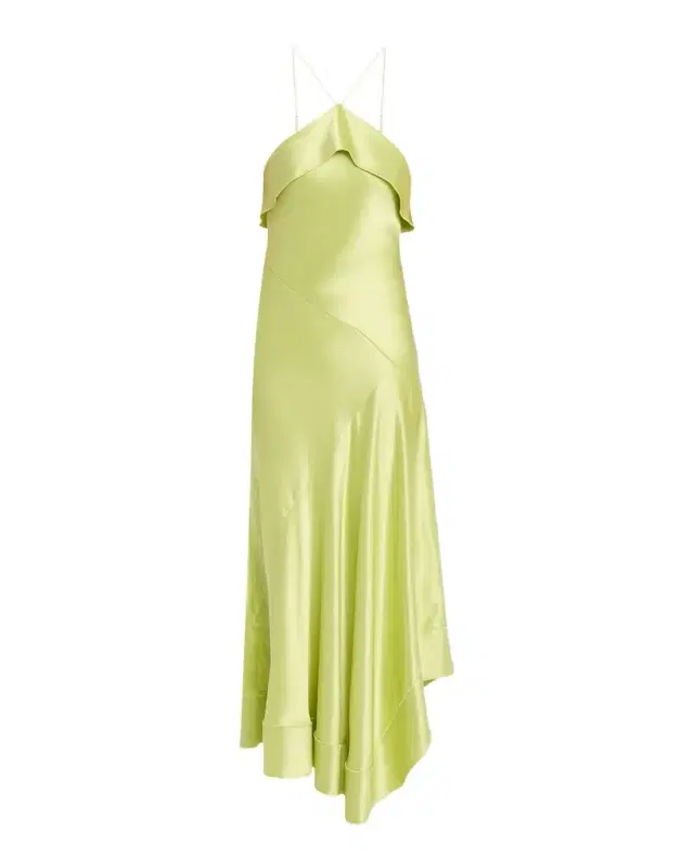 Acler Marara Asymmetric-Hem Satin Maxi Dress