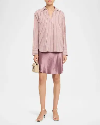 Vince Short Pull-On Satin Slip Skirt | Thumbnail 2