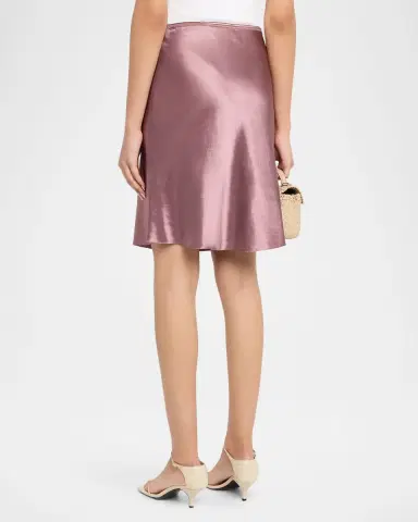 Vince Short Pull-On Satin Slip Skirt | Thumbnail 3