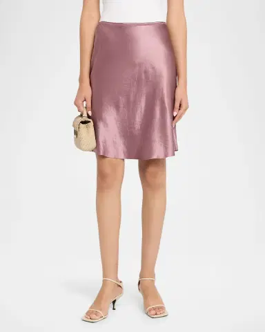 Vince Short Pull-On Satin Slip Skirt | Thumbnail 4