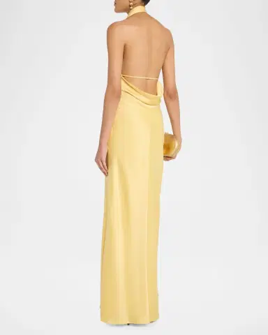 Simkhai Reannon Satin Halter Dress | Thumbnail 3 Simkhai Reannon Satin Halter Dress | Thumbnail 3