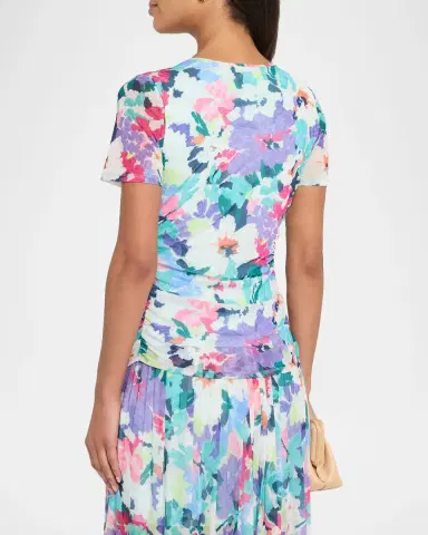 Ramy Brook Ellie Floral Ruched T-Shirt | Thumbnail 3
