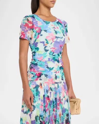 Ramy Brook Ellie Floral Ruched T-Shirt | Thumbnail 4