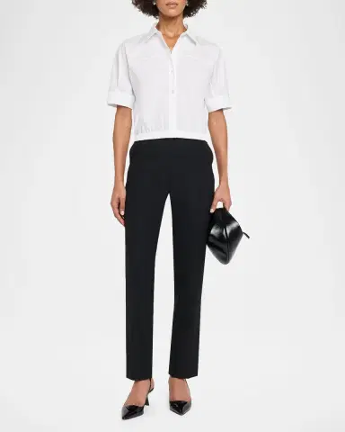 Theory Short-Sleeve Button-Front Shirt | Thumbnail 2 Theory Short-Sleeve Button-Front Shirt | Thumbnail 2