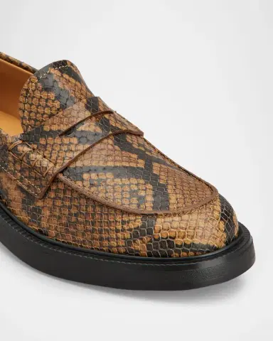 Tod's Snake-Printed Leather Loafers | Thumbnail 3 Tod's Snake-Printed Leather Loafers | Thumbnail 3