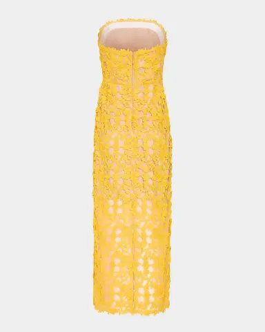 Milly Kait Strapless Crochet Lace Midi Dress | Thumbnail 3 Milly Kait Strapless Crochet Lace Midi Dress | Thumbnail 3