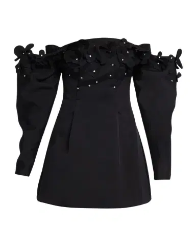 ACLER Bunowen 3D-Floral Off-The-Shoulder Cotton-Blend Mini Dress | Thumbnail 1