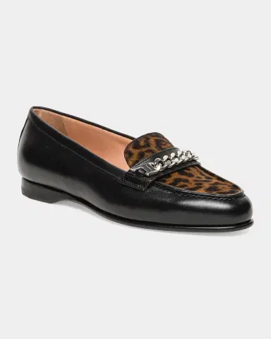 Santoni Leopard Calf Hair and Leather Bit Loafers | Thumbnail 4 Santoni Leopard Calf Hair and Leather Bit Loafers | Thumbnail 4
