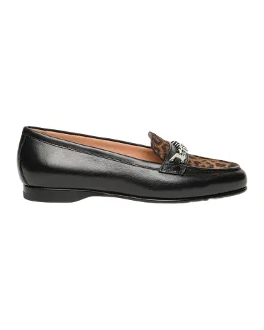 Santoni Leopard Calf Hair and Leather Bit Loafers | Thumbnail 1 Santoni Leopard Calf Hair and Leather Bit Loafers | Thumbnail 1
