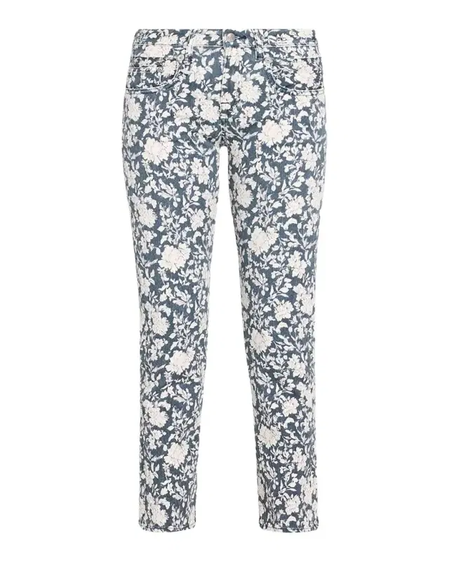 Floral Boy Straight Cropped Jeans