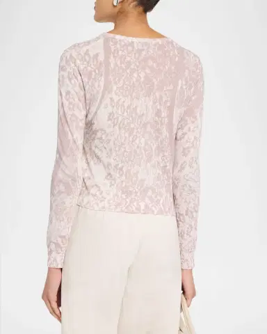 Vince Floral Knit Cardigan | Thumbnail 3 Vince Floral Knit Cardigan | Thumbnail 3