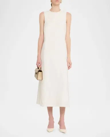 Vince Bias Linen Midi Dress | Thumbnail 2 Vince Bias Linen Midi Dress | Thumbnail 2