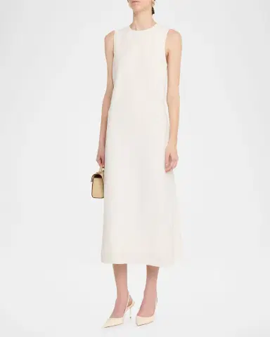 Vince Bias Linen Midi Dress | Thumbnail 4 Vince Bias Linen Midi Dress | Thumbnail 4