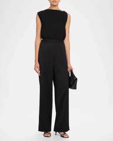 Vince Mid-Rise Lace-Trim Pants | Thumbnail 2 Vince Mid-Rise Lace-Trim Pants | Thumbnail 2