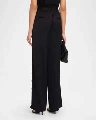 Vince Mid-Rise Lace-Trim Pants | Thumbnail 3 Vince Mid-Rise Lace-Trim Pants | Thumbnail 3