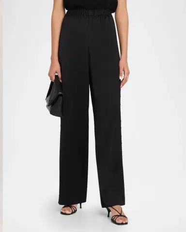 Vince Mid-Rise Lace-Trim Pants | Thumbnail 4 Vince Mid-Rise Lace-Trim Pants | Thumbnail 4